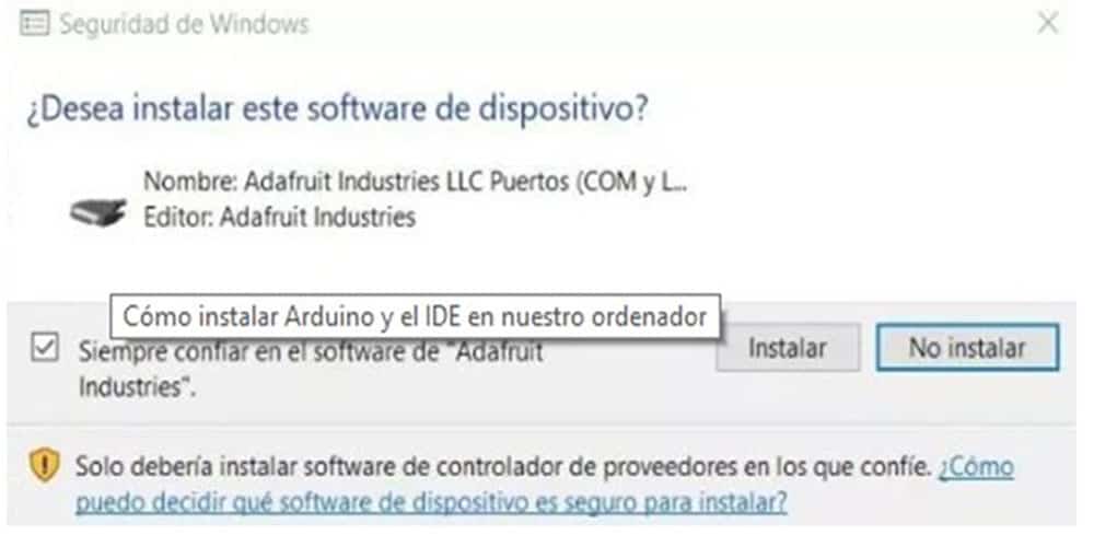 Instalación IDE de Arduino para windows 10 2º paso