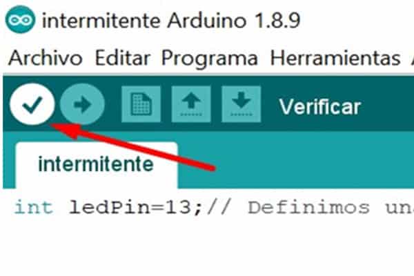 botón verificar IDE Arduino