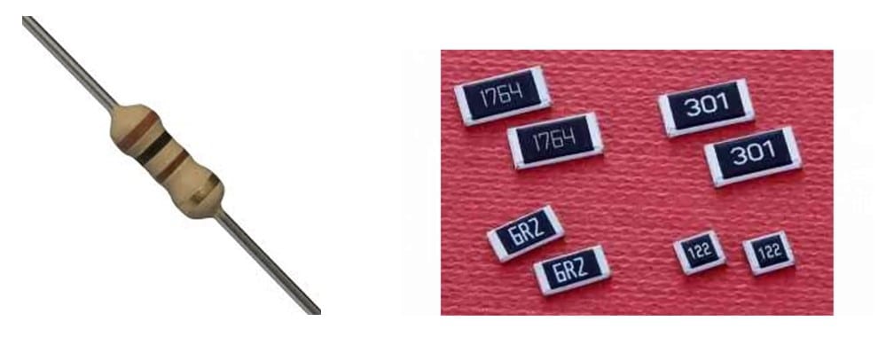 Resistencias de insrción y resistencias smd