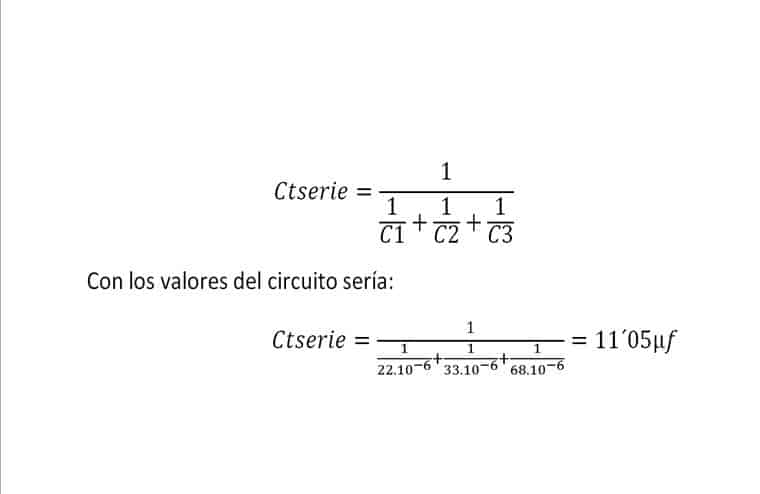 Cálculo serie condensadores condensadores