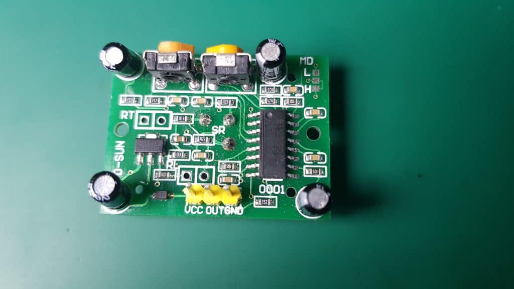 Patillaje sensor de movimiento pir