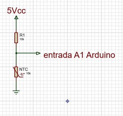 Divisor de tensión NTC para conectar a Arduino
