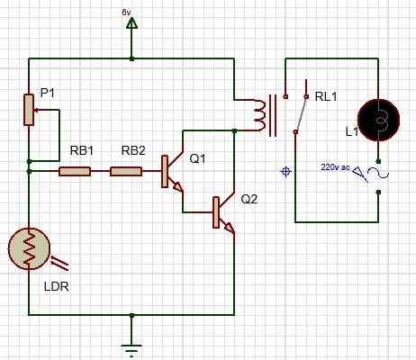 Activación de una bombilla a 220v mediante ldr