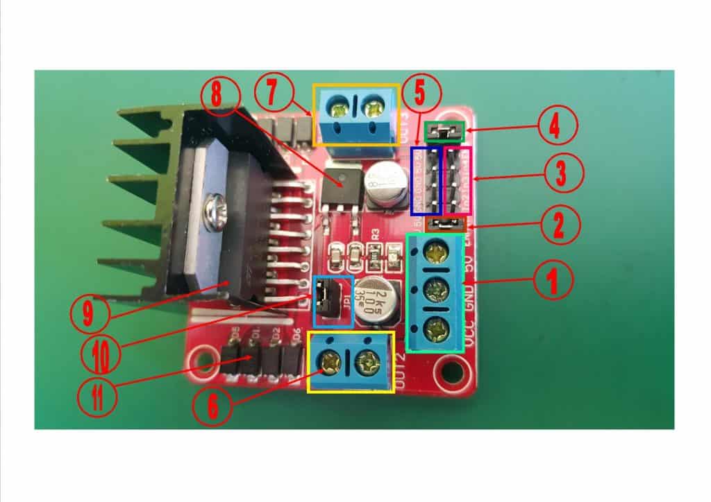 Conectores driver L298N
