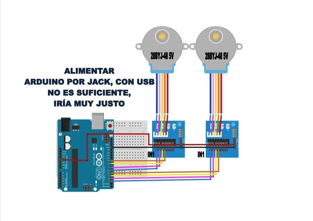 esquema de montaje motores paso a paso