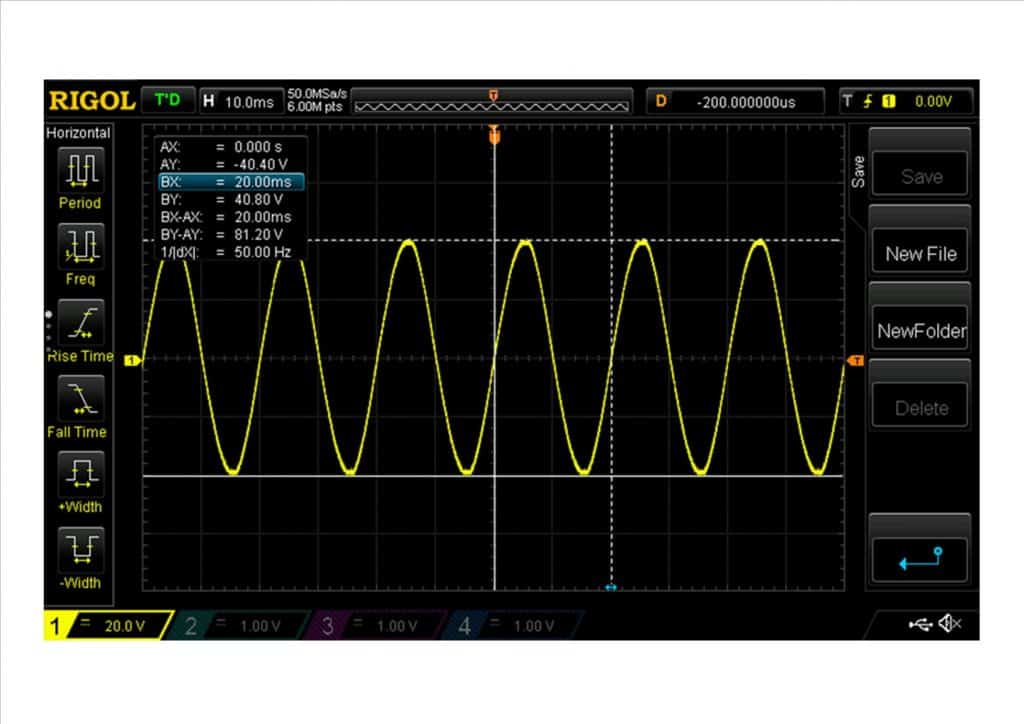 escala vertical volt/div