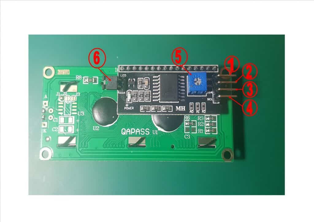 pantalla lcd i2c trasera
